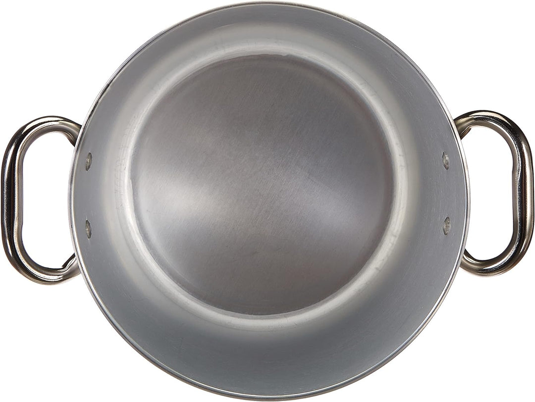 Pentole Agnelli Profi-Aluminium 3 mm, hoher Topf mit zwei Griffen 24 cm silber/schwarz, 24 cm