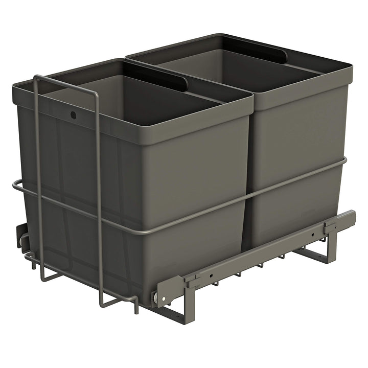 LM 79/2 Einbau Mülleimer ausziehbar mit 2x16L Abfalleimer Korbauszug anthrazitfarben 33,2x48x35,5 cm