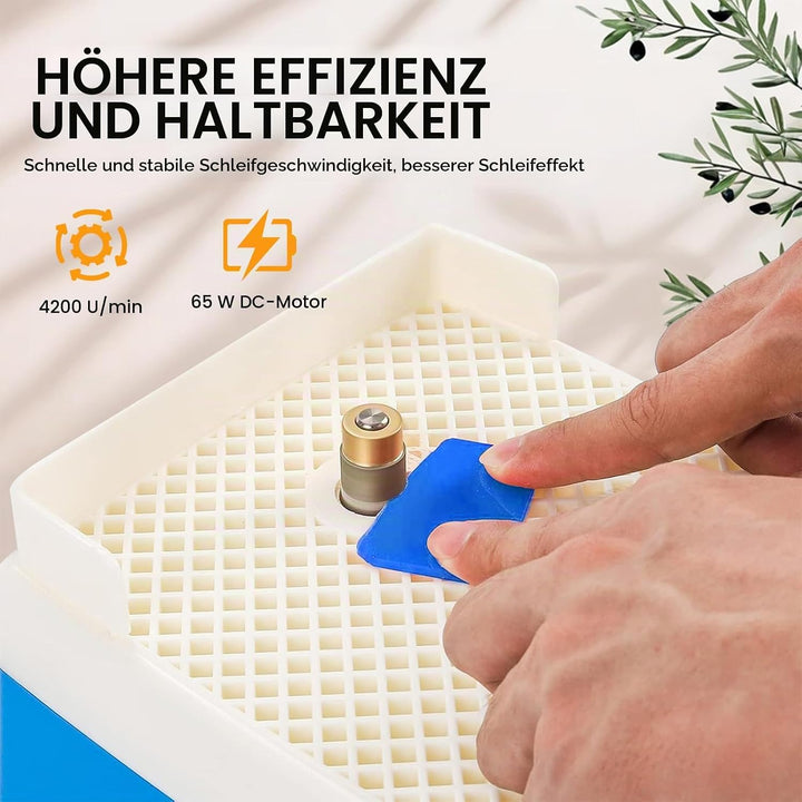 CISSIYOG Glasschleifer, 4200 U/min Glas-Schleifwerkzeug mit 2 Diamant-Schleifaufsätzen und Schutzble