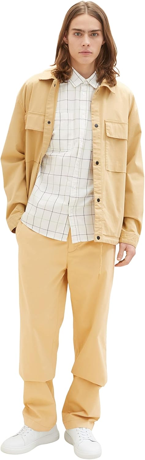 TOM TAILOR Denim Herren Relaxed Fit Karo-Hemd M 31153 - Off White Colorful Check, M 31153 - Off Whit