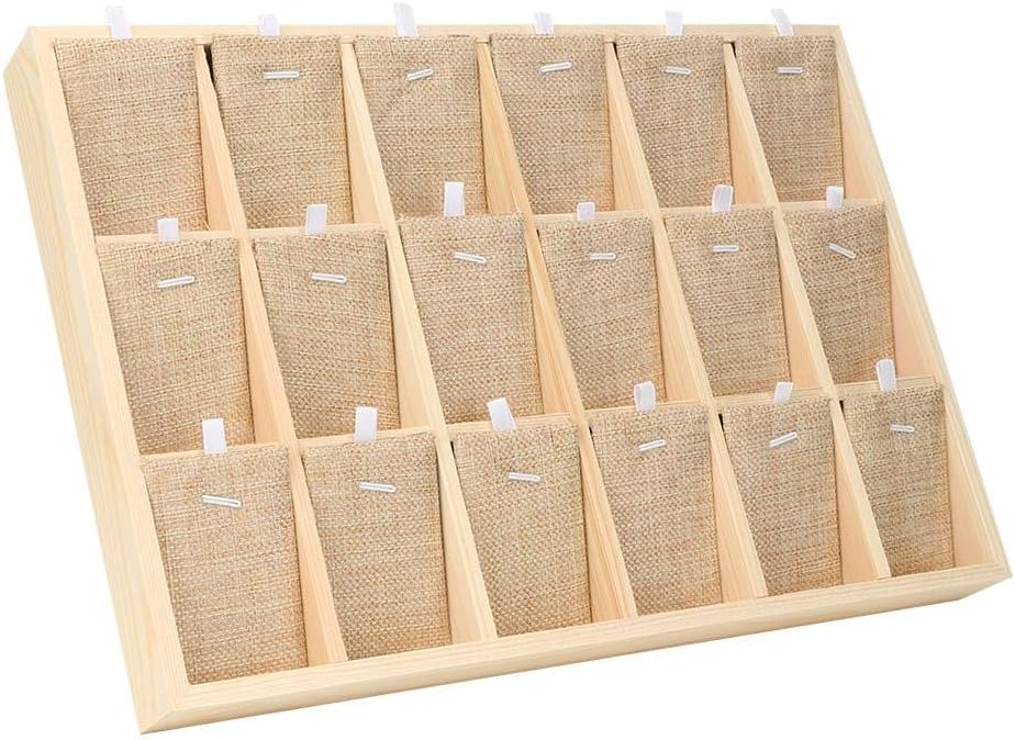 Zerodis Schmuckablage Holz Samt Tablett Vitrine Aufbewahrungskoffer Holz Samt Schmuck Display Schmuc