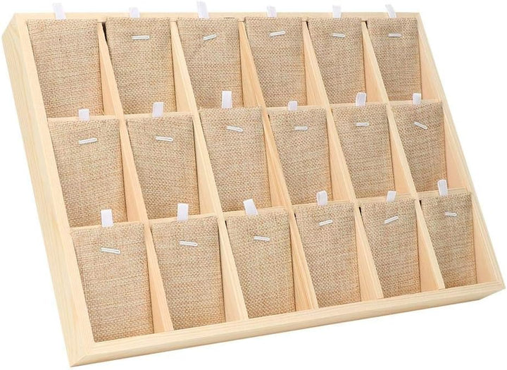 Zerodis Schmuckablage Holz Samt Tablett Vitrine Aufbewahrungskoffer Holz Samt Schmuck Display Schmuc