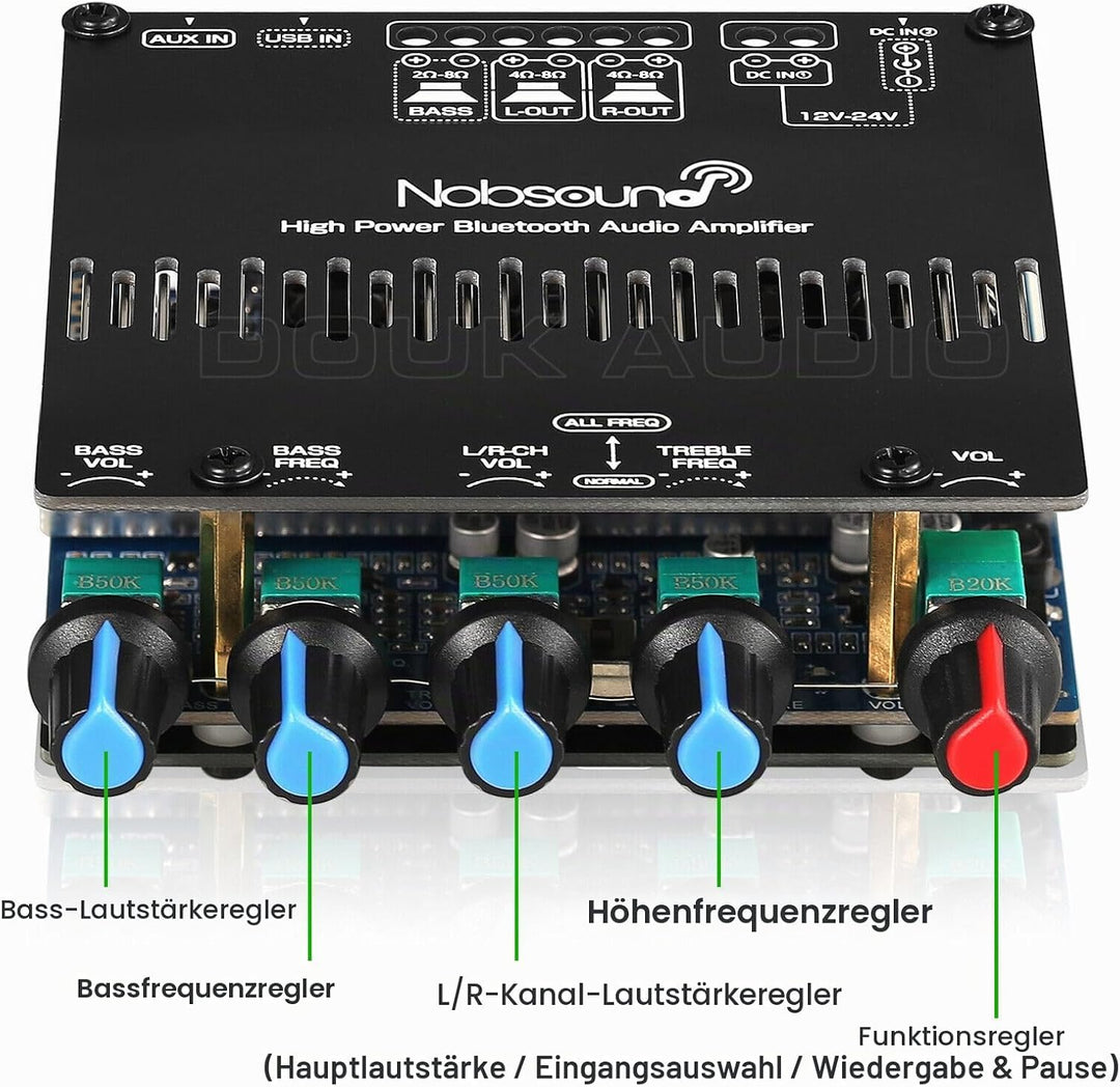 Nobsound - HiFi 2.1 - Class D Leistungsverstärker - mit Bluetooth 5.0 Kanälen