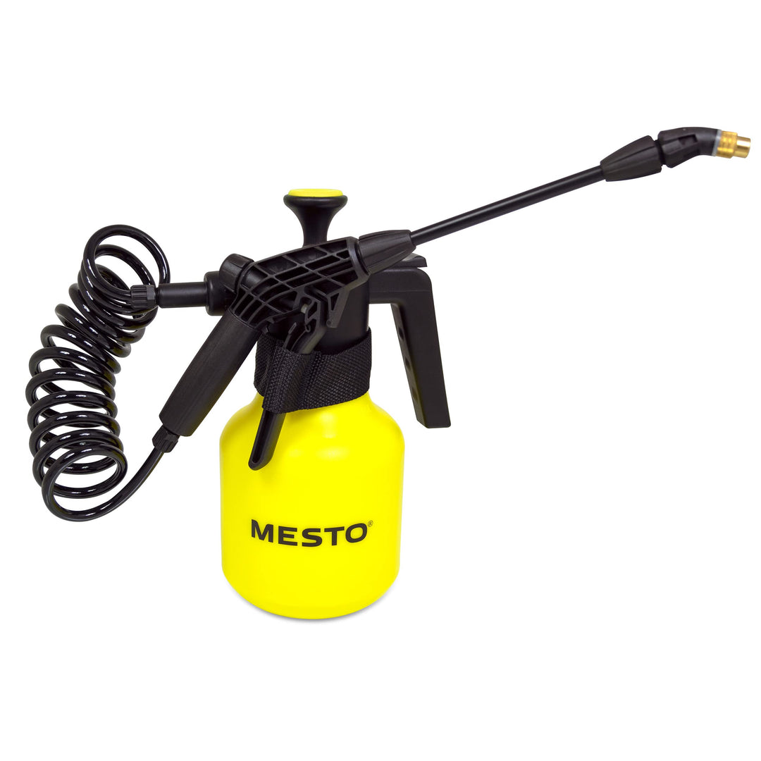 MESTO Drucksprüher gürteltragbar (3 bar, Fassungsvermögen 1,5 L, Spiralschlauch, Kunststoffbehälter)