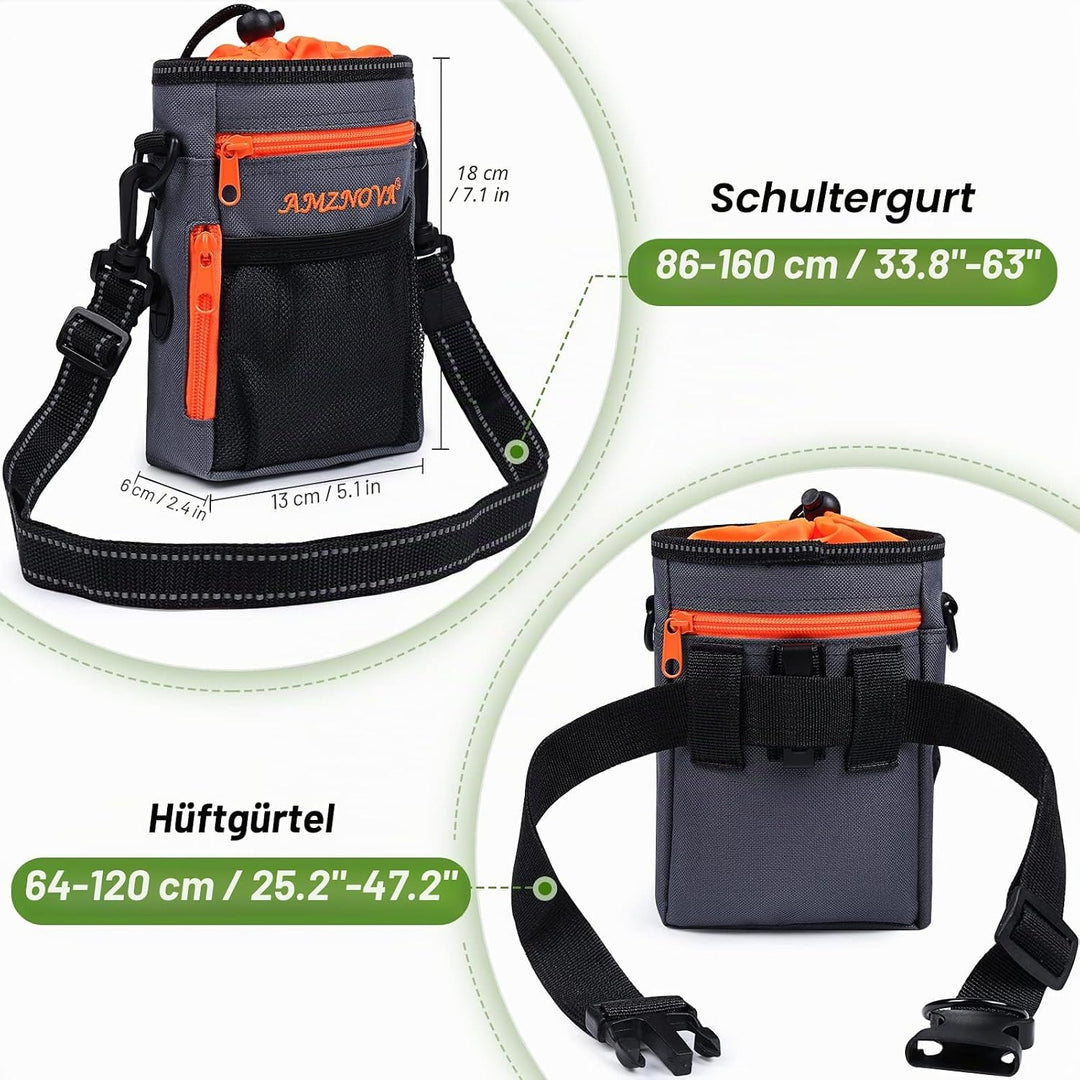 AMZNOVA Futterbeutel Hund Treatkit Leckerlitasche für Hunde, Leckerli Tasche für Hundetraining, Gass