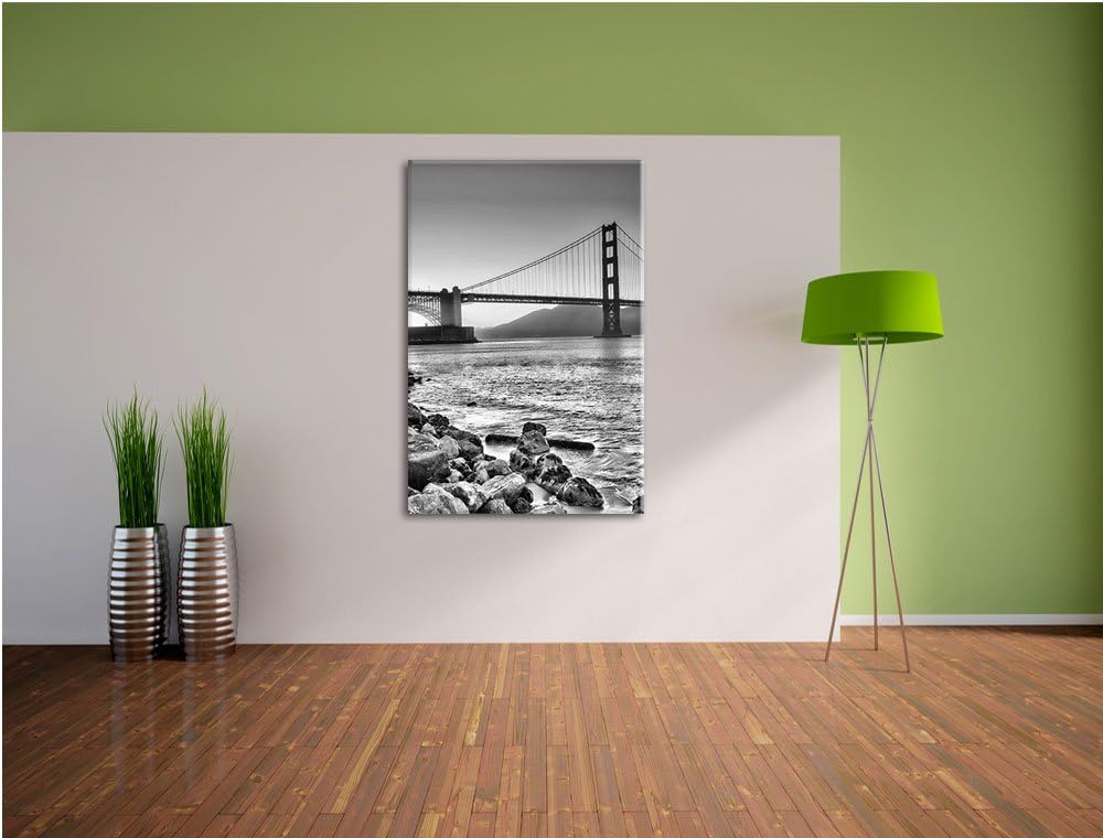 Pixxprint Imposante Golden Gate Bridge als Leinwandbild/Grösse: 100x70 / Wandbild/Kunstdruck/fertig