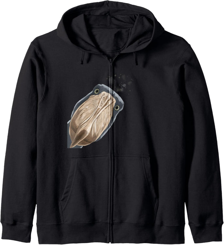 Lustiger Neugieriger Vogel Schuhschnabel Kapuzenjacke
