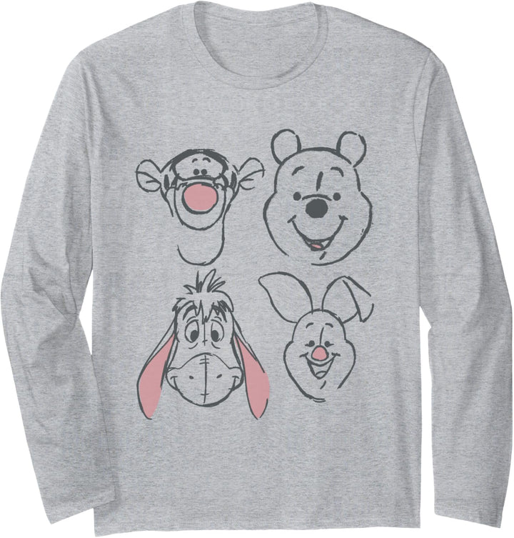 Disney Winnie The Pooh and Friends Sketch Langarmshirt