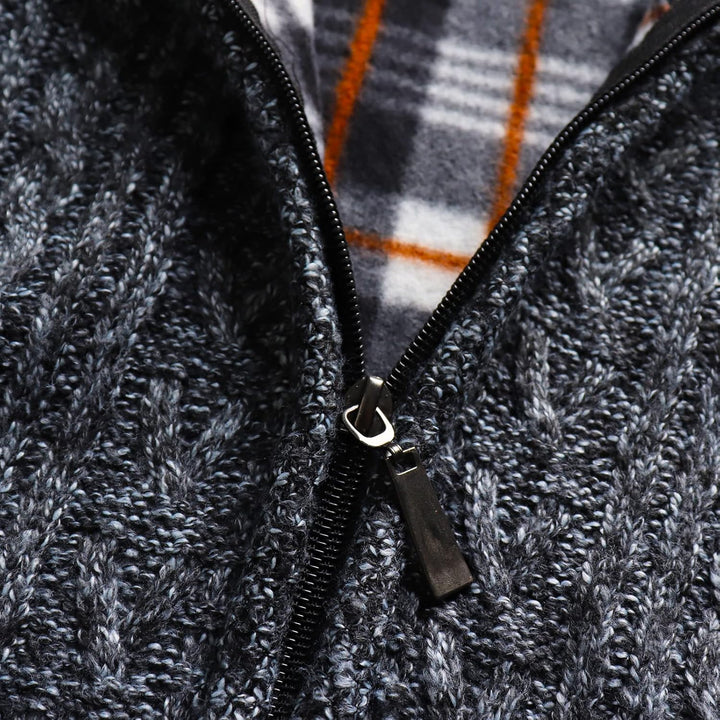 YAOHUOLE Strickjacke Herren Langarm Pullover Herren Langarm Cardigan Zopfmuster Grobstrick Strickjac