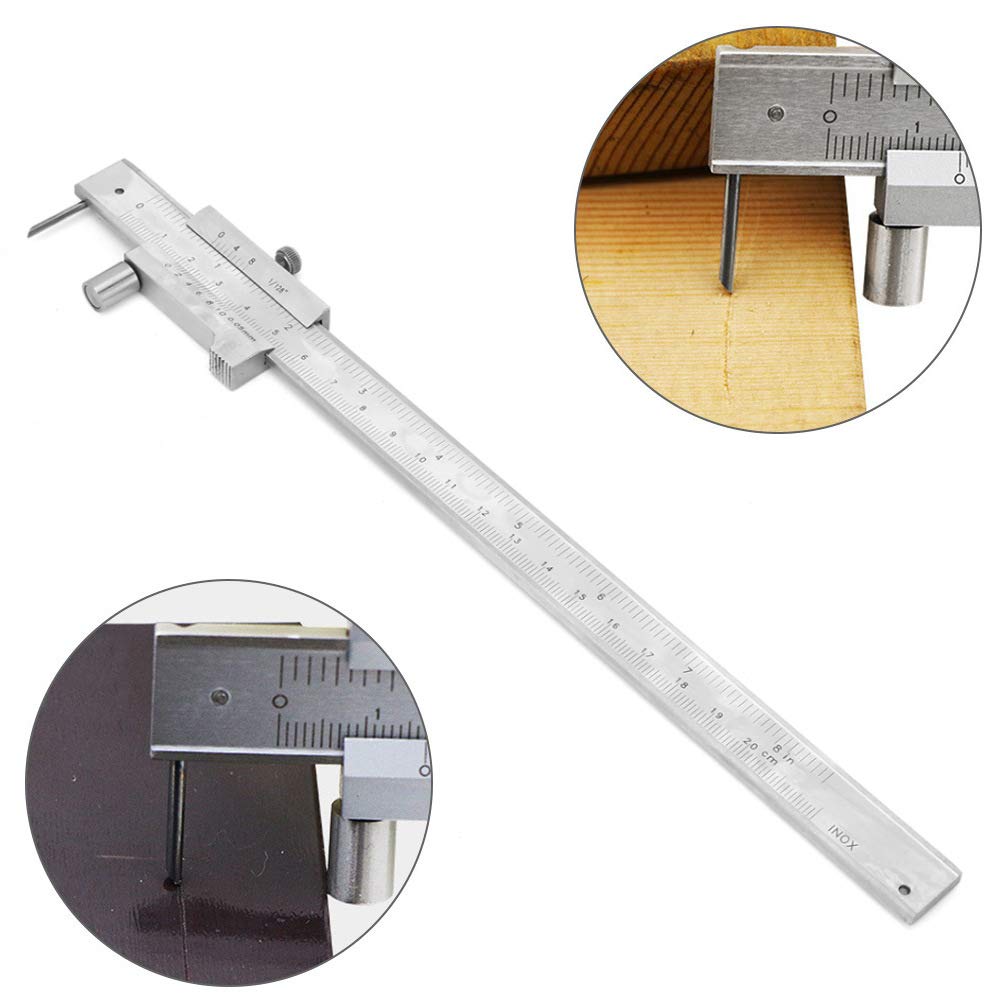 Digitaler Messschieber, 0-200 mm, tragbarer Messschieber aus Edelstahl mit scharfer Spitze für Holz,