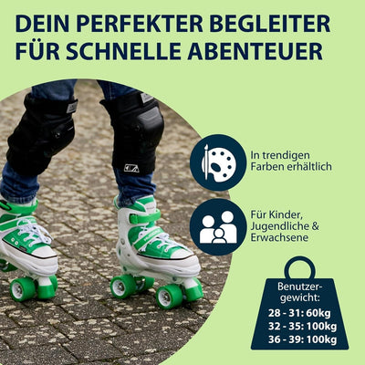 HUDORA Roller Skates, Sneaker für Kinder und Jugendliche - Grössenverstellbare Rollschuhe - Komforta