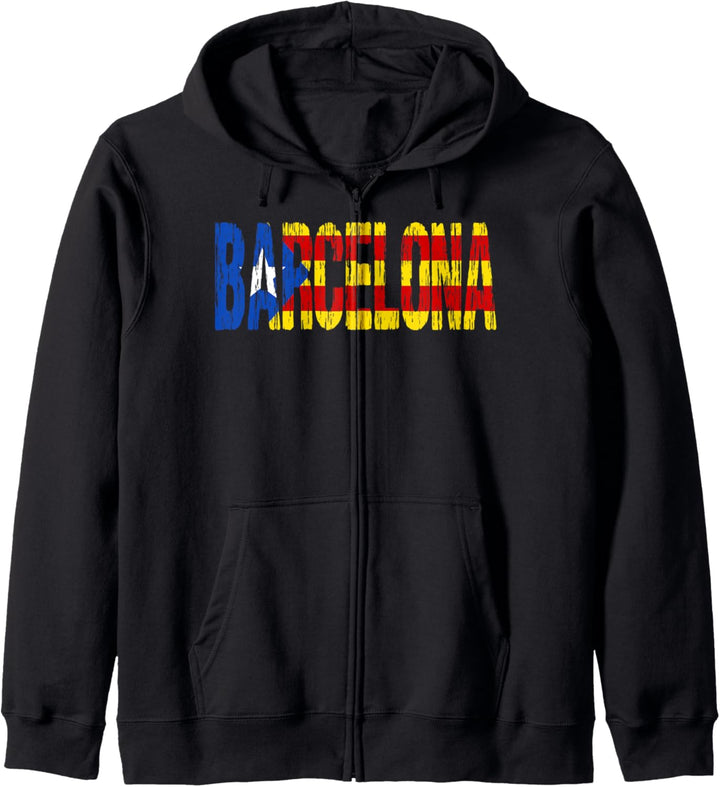 Barcelona Catalonian Estelada Flag Tourist Spain Gift Kapuzenjacke