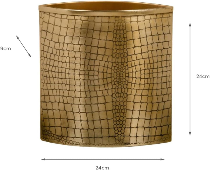 Goldene Vase, Metall, 24 x 9 x 24 cm