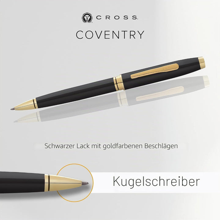 Cross Coventry Kugelschreiber (Strichstärke M, inkl. Geschenkverpackung) schwarz/gold schwarz/gold K