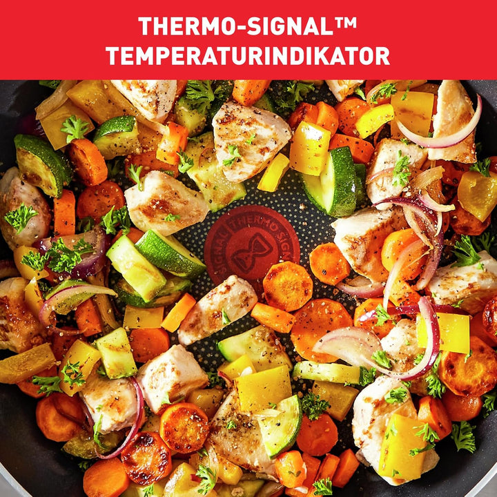 Tefal D52619 Resist Wokpfanne| sichere Titanium Antihaftversiegelung | Thermo-Signal Temperaturindik