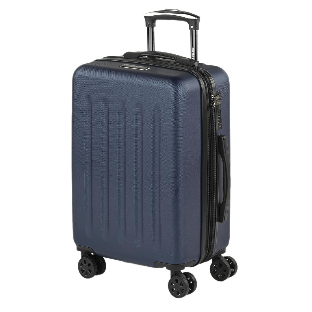 SKPAT Reisekoffer-Set, 4 Räder, Reisekoffer-Set, leicht, mit Zahlenschloss Blau S, Blau S