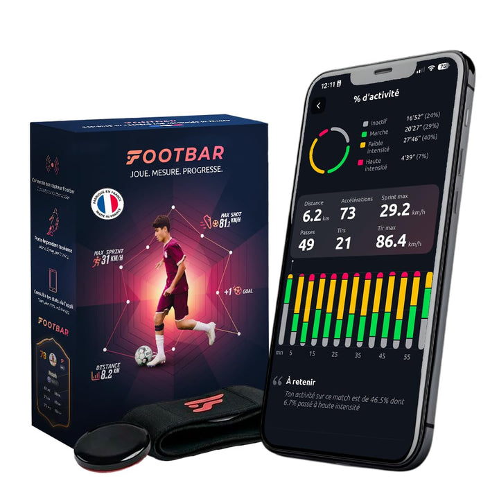 Footbar Meteor Aktivitätstracker für Fussball, Tracking und Bewertung der Fussballleistung und des S