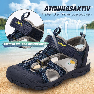 UOVO Jungen Sandalen Trekking Wandern Kinder Sandalen Outdoor Geschlossene Zehe Sandalen Sportliche