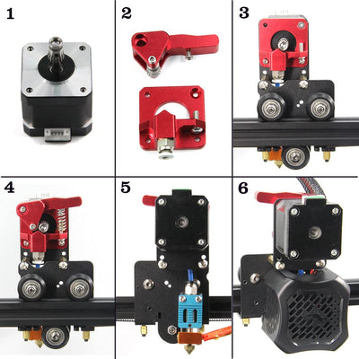 Befenybay Upgrade Direct Dual Gear Extruder Support Kit mit Schrittmotor Easy Print Flexibles Filame