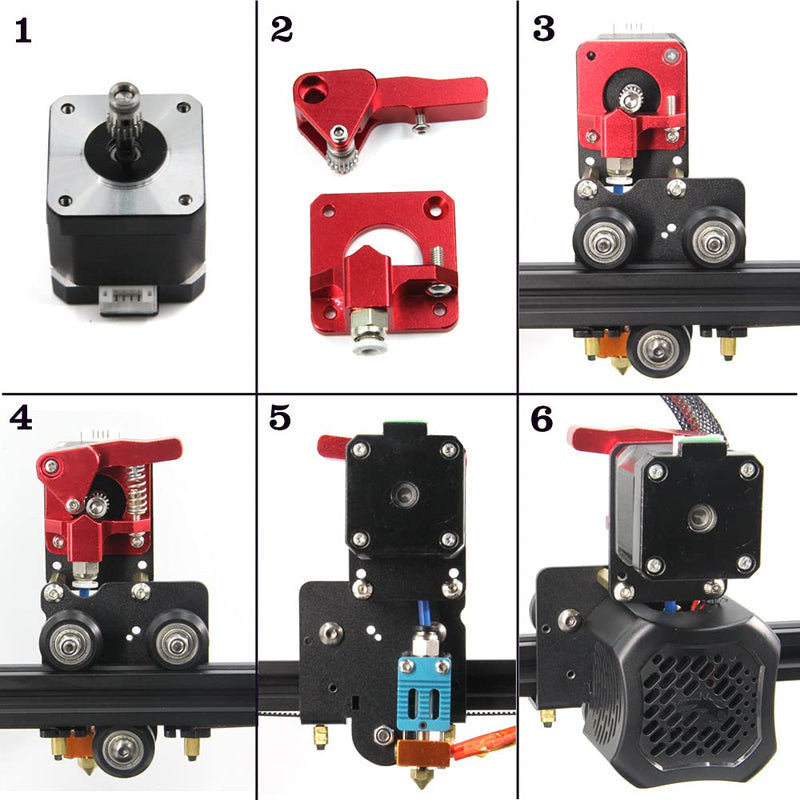 Befenybay Upgrade Direct Dual Gear Extruder Support Kit mit Schrittmotor Easy Print Flexibles Filame