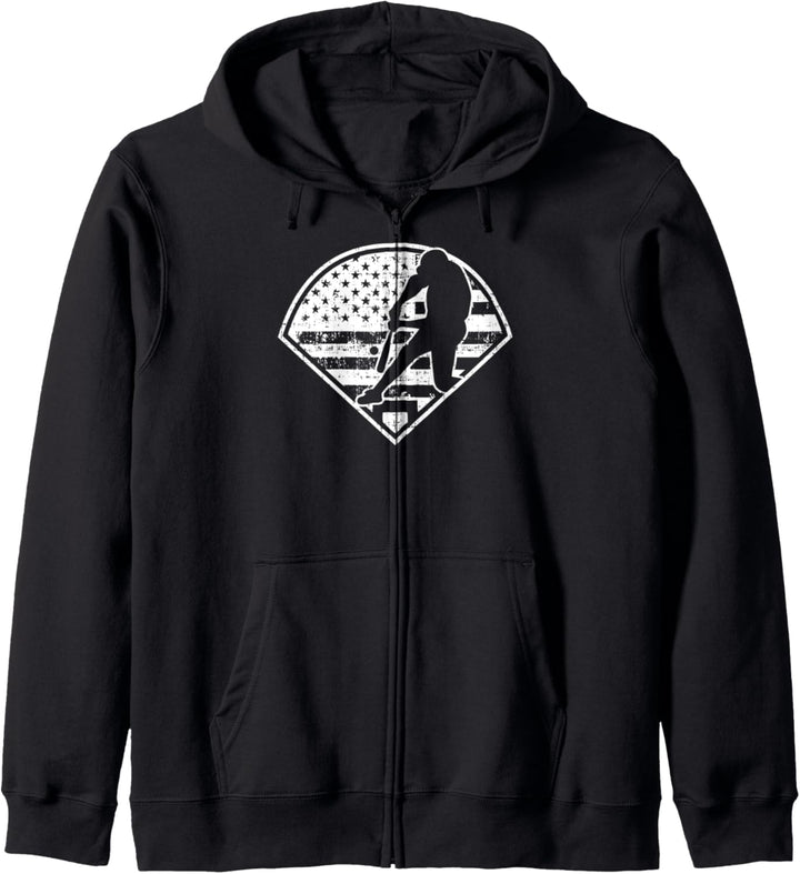 Patriotische amerikanische Flagge Baseball-Design, Baseball- Kapuzenjacke