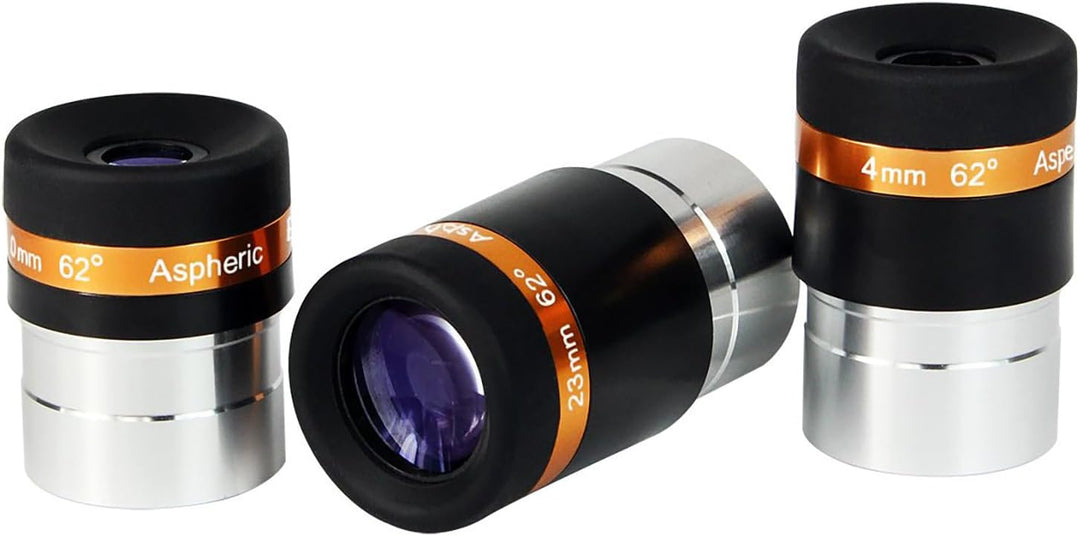 Svbony Teleskop Okular Set, 1,25” Planeten Okular Set 4mm 10mm 23mm 62° Weitwinkel Okular Scharfe Bi