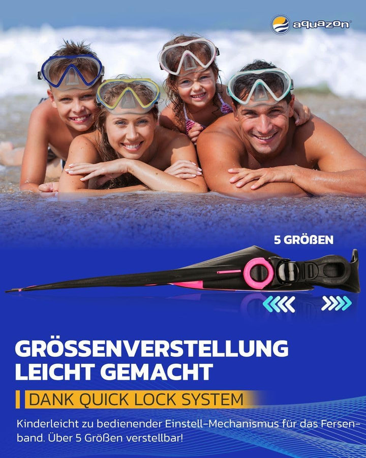 AQUAZON Alicante Verstellbare Flossen, Schnorchelflossen, Taucherflossen, Schwimmflossen für Kinder