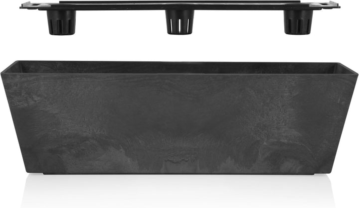 Artstone - Balkonkasten - Ella - Schwarz - Länge 55 cm, 55x17x17 cm, TER-107824