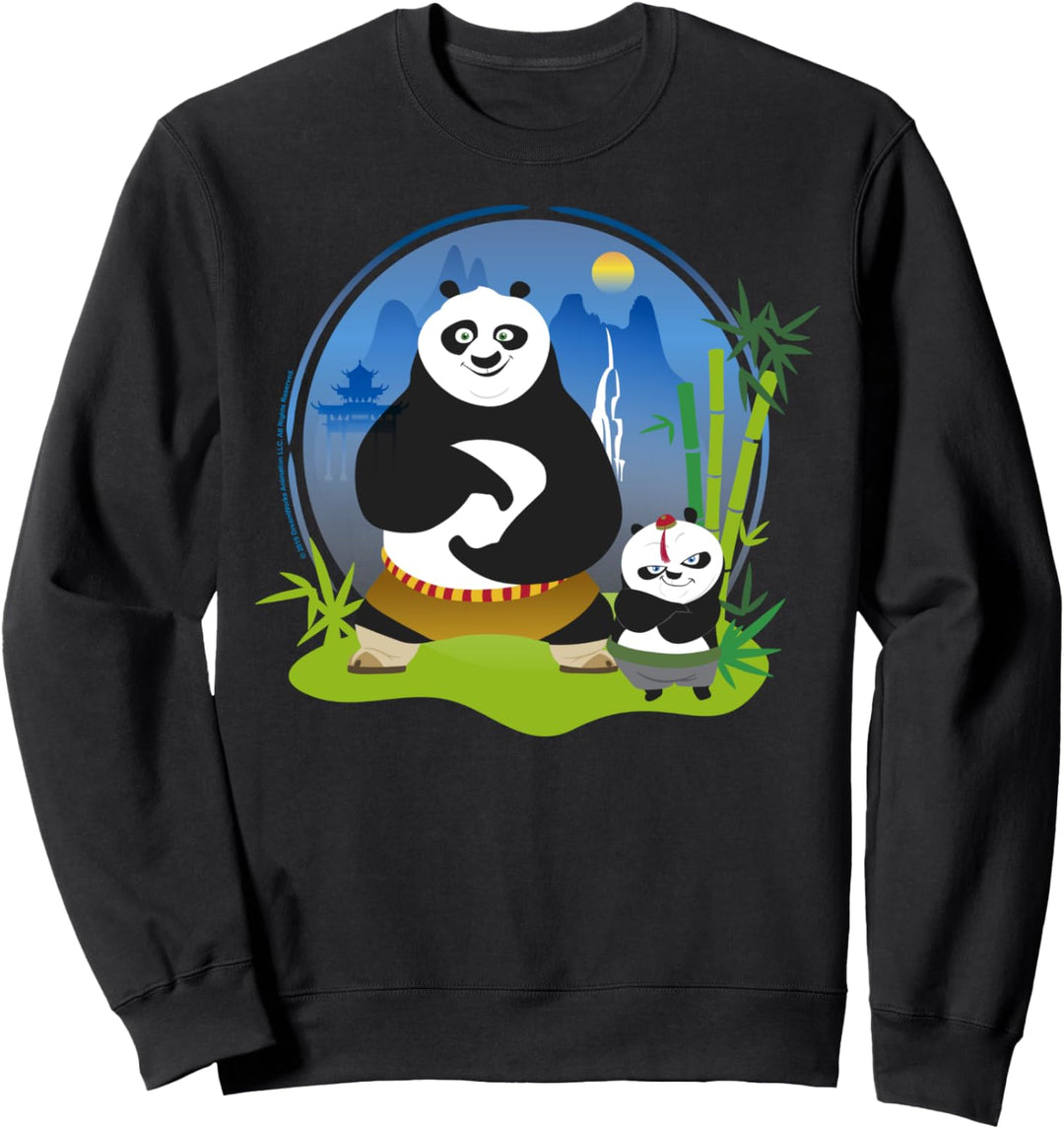 Kung Fu Panda Po And Bao Circle Portrait Sweatshirt