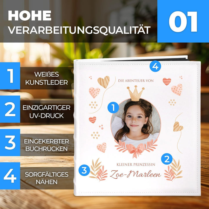 Maverton Fotoalbum zum Selbstgestalten + mit Aufdruck - für 240 Fotos 10x15-60 schwarze Seiten - Grö
