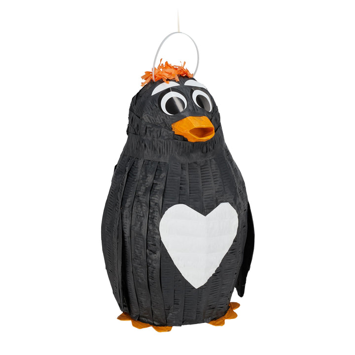 2 x Pinata Pinguin, zum Aufhängen, Kinder &amp; Erwachsene, Geburtstag, Piñata zum Befüllen, HxBxT 42 x