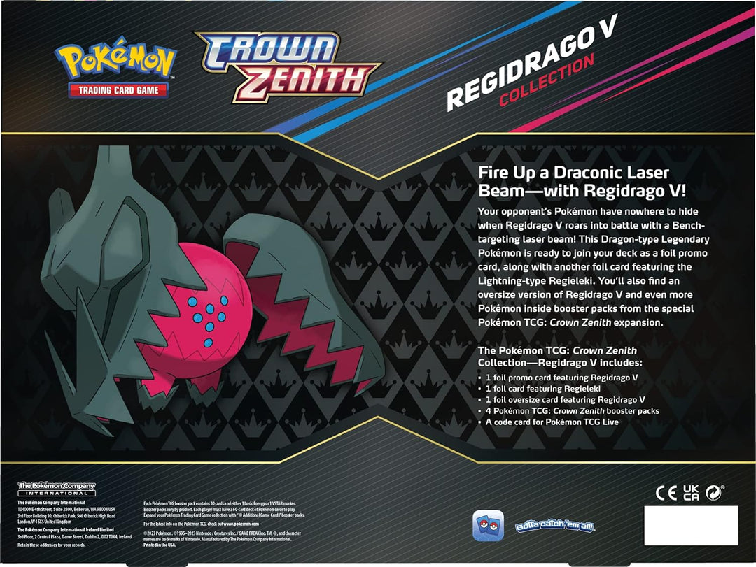 Pokémon Regidrago V Crown Zenith Kollektion Einzelbett, Einzelbett