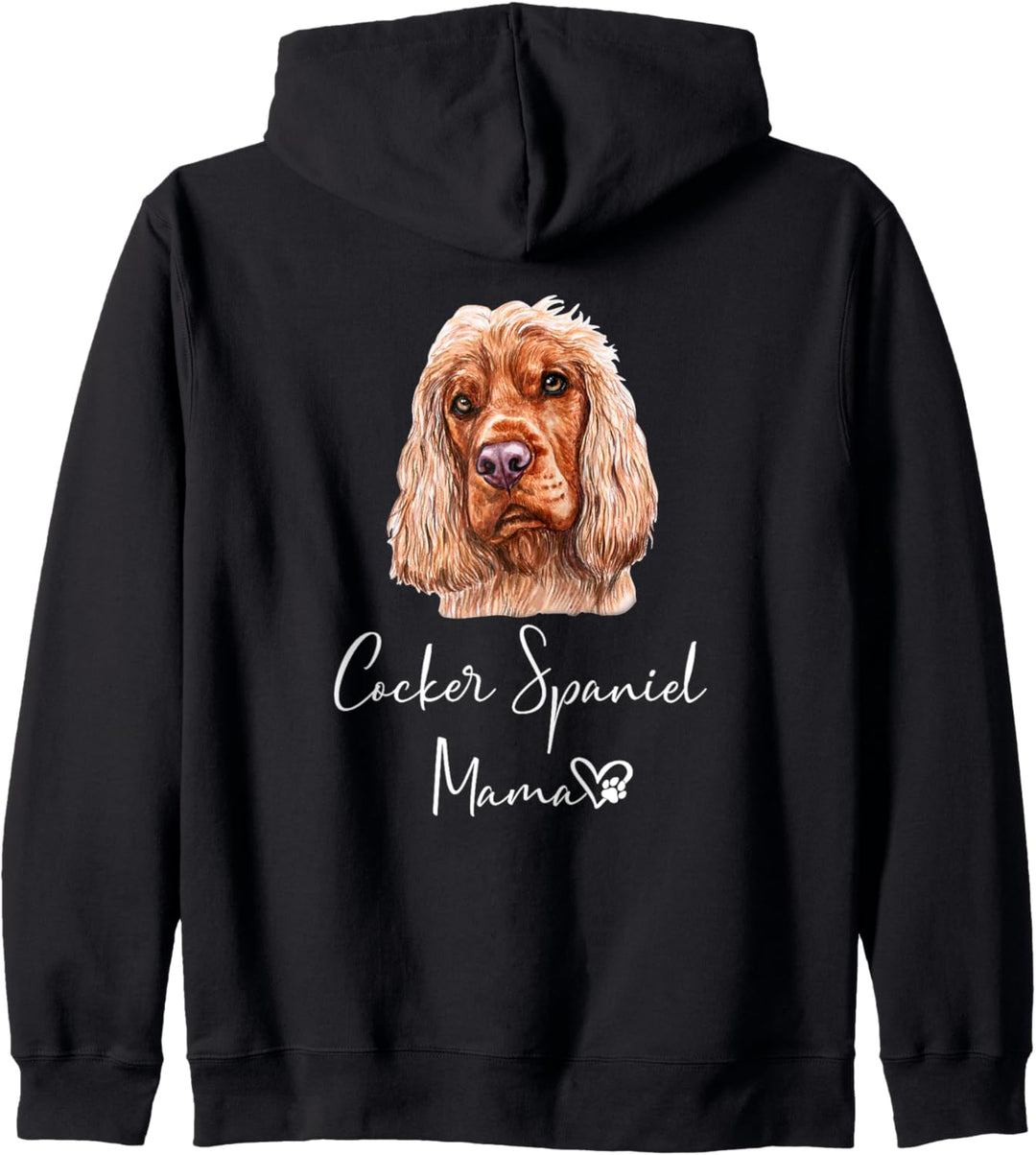 Cocker Spaniel Mama Hundemama Hund Frauchen Rückendruck Kapuzenjacke
