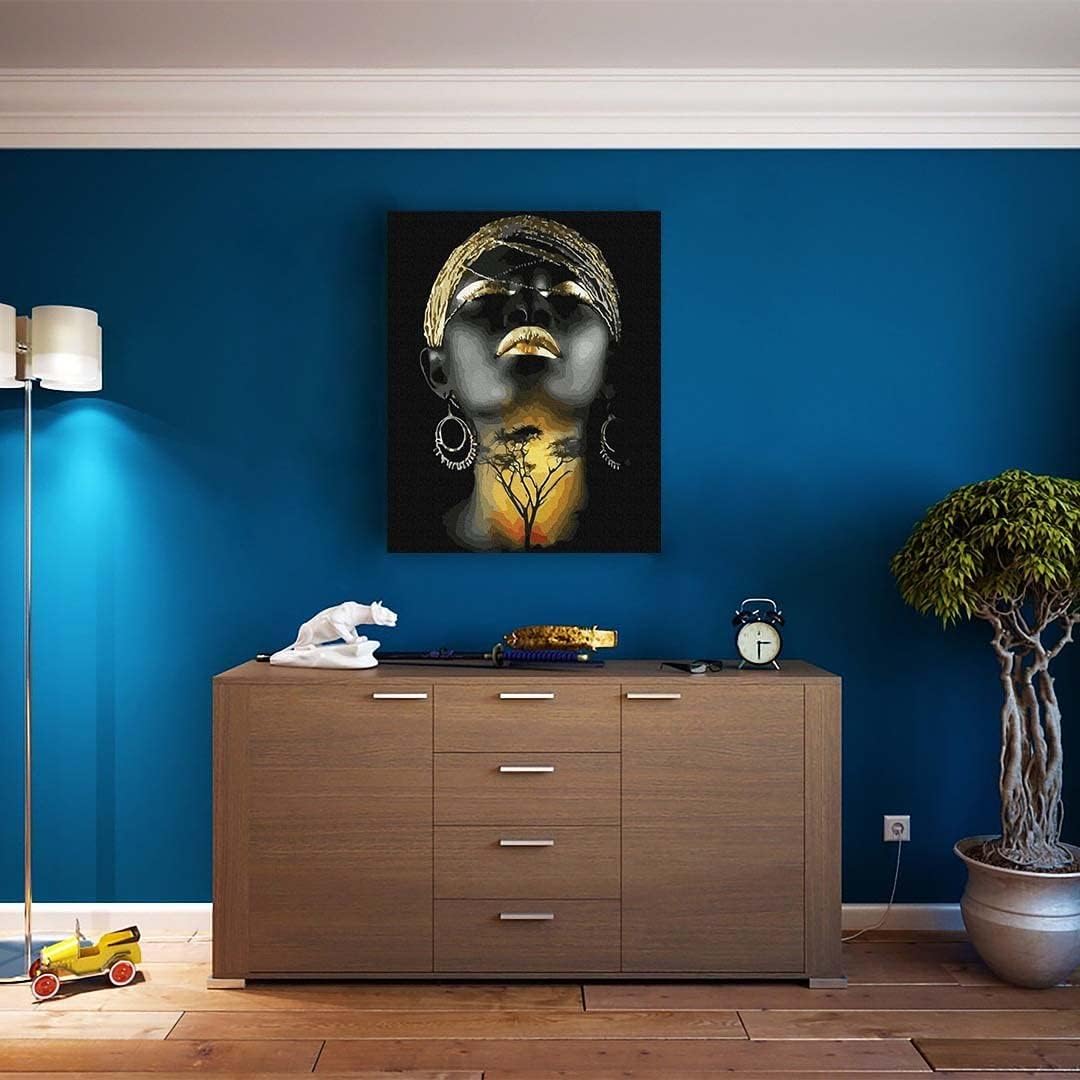 Artnapi Malen nach Zahlen Erwachsene mit Rahmen | DIY Handgemalt | Wärme Afrikas | Kit für Anfänger