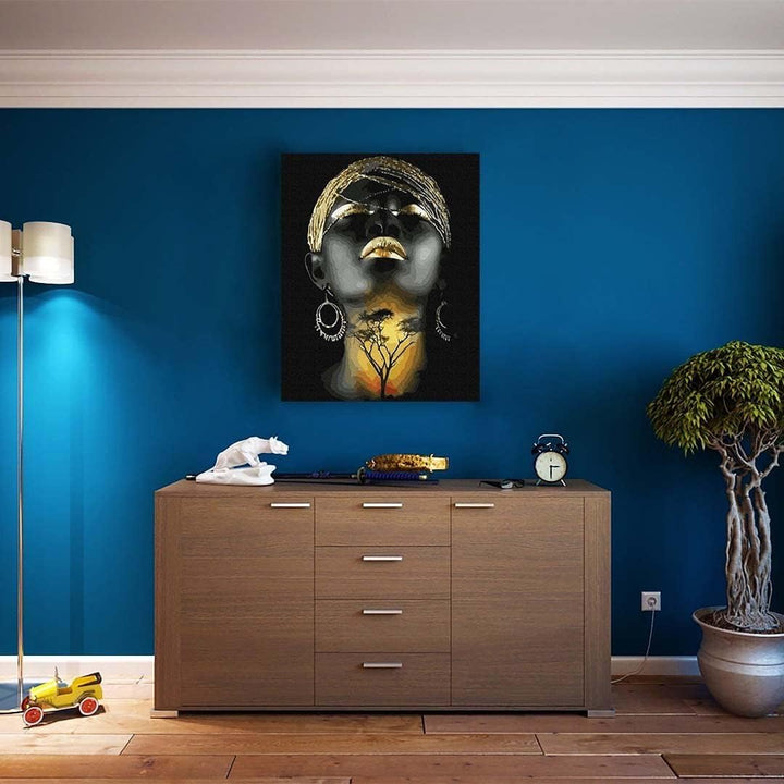 Artnapi Malen nach Zahlen Erwachsene mit Rahmen | DIY Handgemalt | Wärme Afrikas | Kit für Anfänger