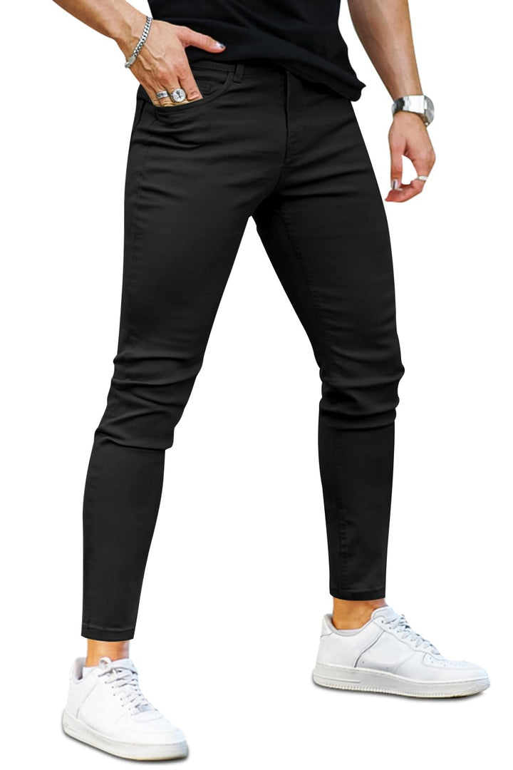 Skinny Jeans Herren Slim Fit Super Stretch Denim Hose Tapered 4 Seasons Herrenjeans, 28W / 30L Schwa
