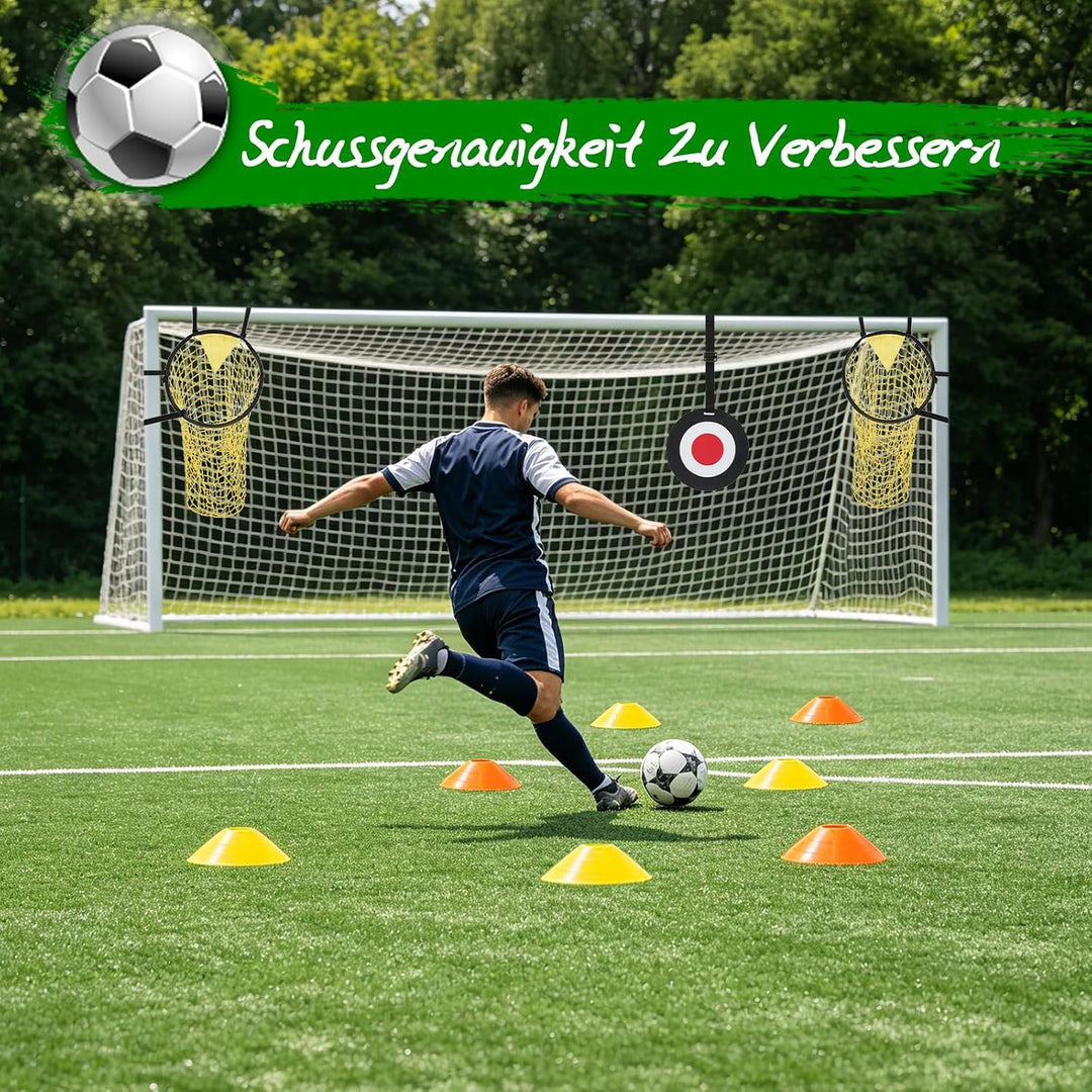 Fussballtor Zielnetz mit Rahmen Fussball Trainingszubehör 13 Stück