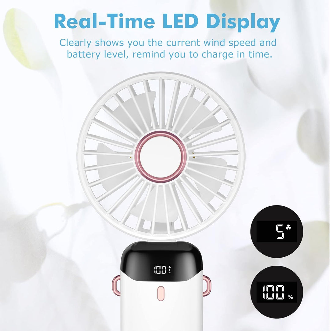 Rafada Handventilator, Tragbarer Mini Ventilator, Wiederaufladbar, Kleiner Taschenventilator Mit 5 G