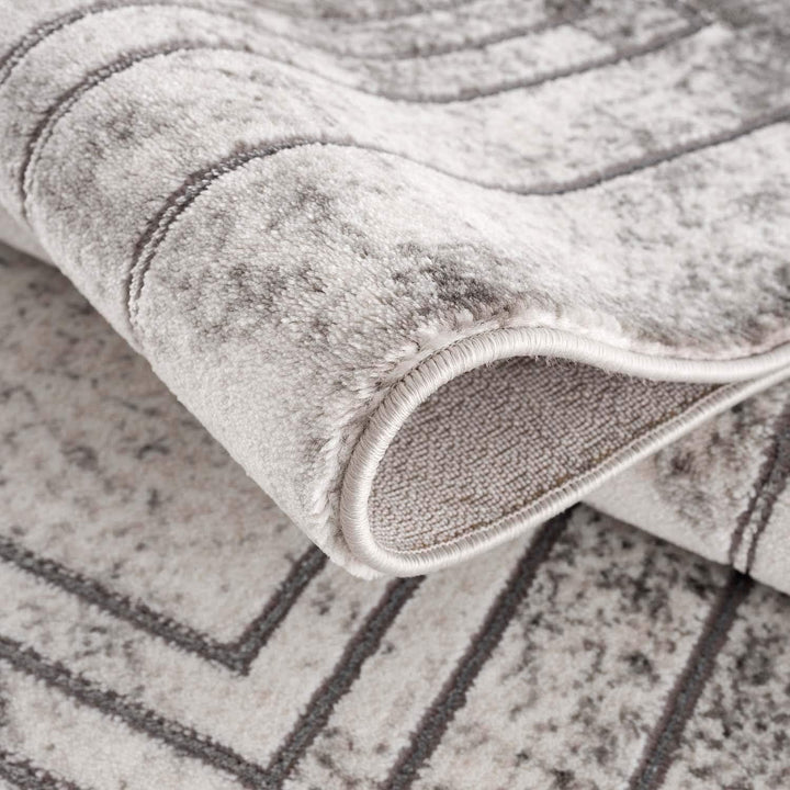 carpet city Teppich Wohnzimmer Bordüre - 80x150 cm Grau Meliert - Moderne Teppiche Kurzflor 80x150 G