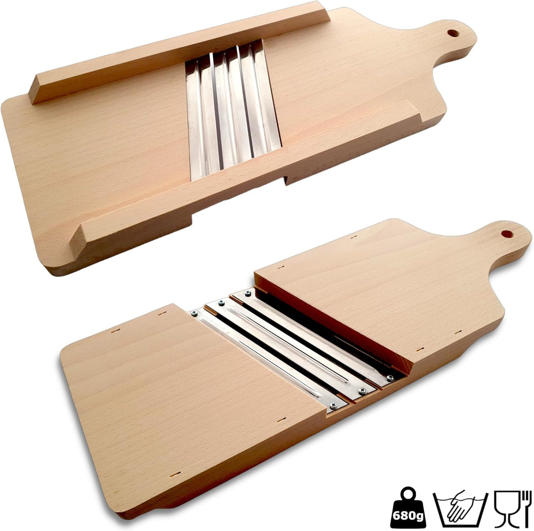 OSTENTO Krauthobel | Mandoline Gemüsehobel Holz - Kohlhobel Kohlreibe Kohlschneider Krautschneider G
