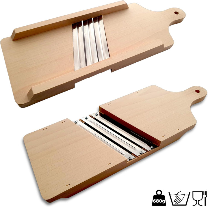 OSTENTO Krauthobel | Mandoline Gemüsehobel Holz - Kohlhobel Kohlreibe Kohlschneider Krautschneider G
