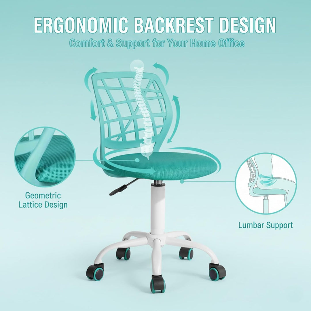 FurnitureR Bürostuhl Schreibtischstuhl Höhenverstellbar Stoffsitz Ergonomischer Arbeitsstuhl ohne Ar