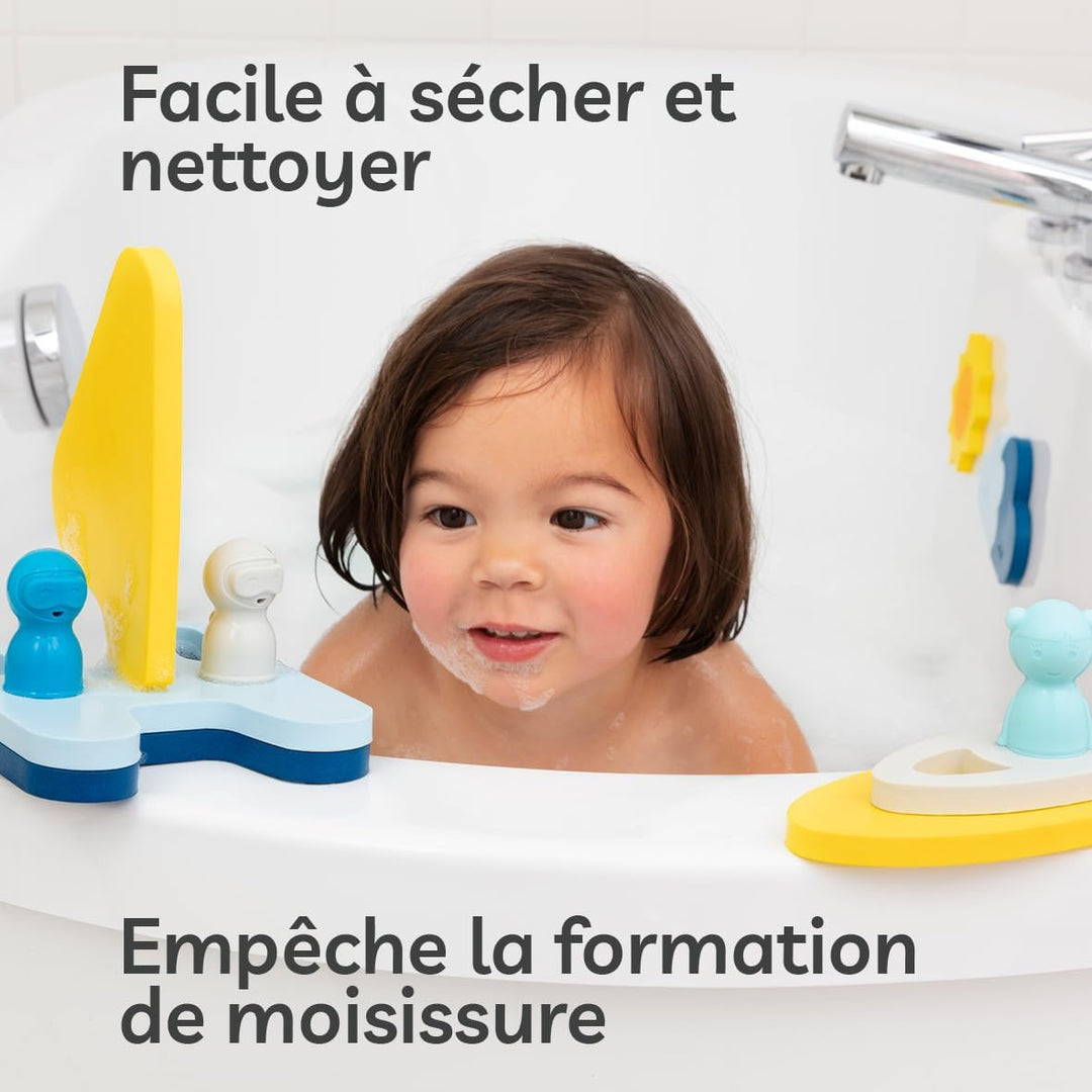 Quut Puzzle Friends Wegsegeln - Baby-Badespielzeug ab 10 Monaten - Baby-Badespiele - Fördert Motorik