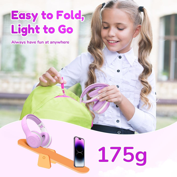 EarFun Bluetooth Kopfhörer Kinder, 74/85/94dB Lautstärkeregelung, HiFi Sound, HD-Mikrofon, 45 Std Ak