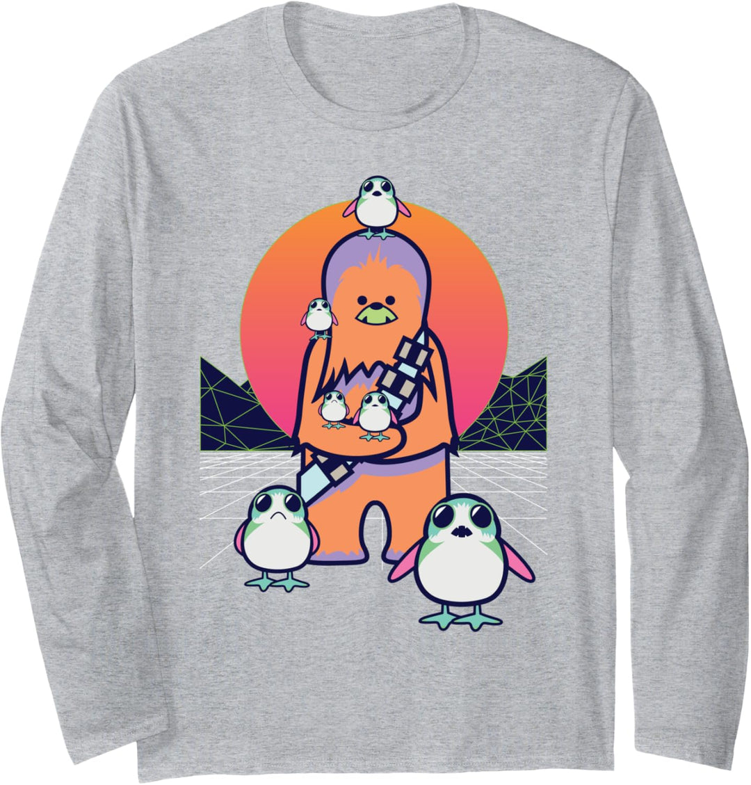 Star Wars Kawaii Porgs and Chewbacca Langarmshirt