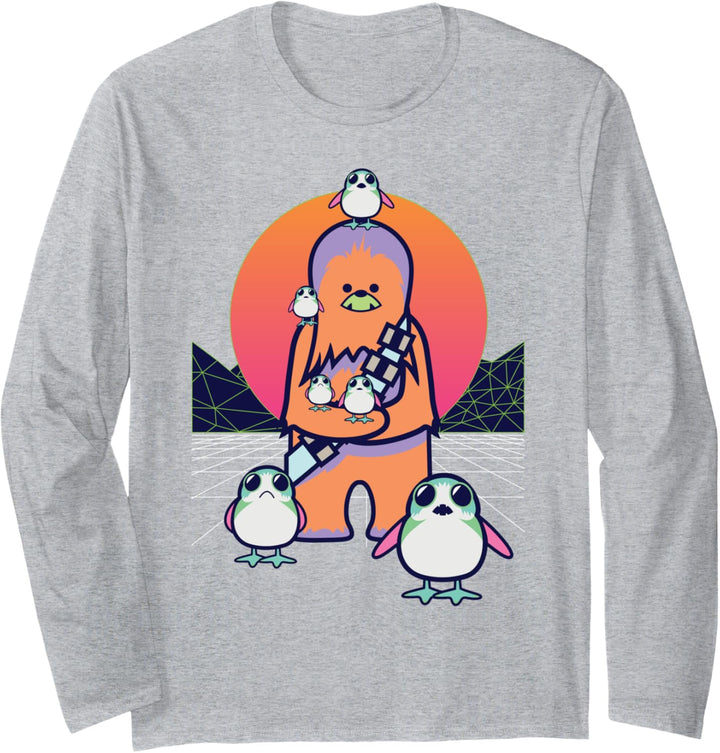 Star Wars Kawaii Porgs and Chewbacca Langarmshirt