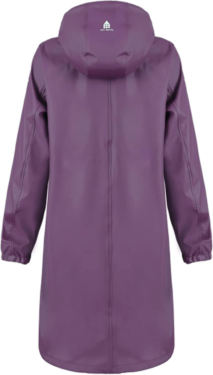 Damen Regenjacke Regenmantel Softshelljacke Friesennerz Parka PU Windbreaker mit Kapuze wasserdicht