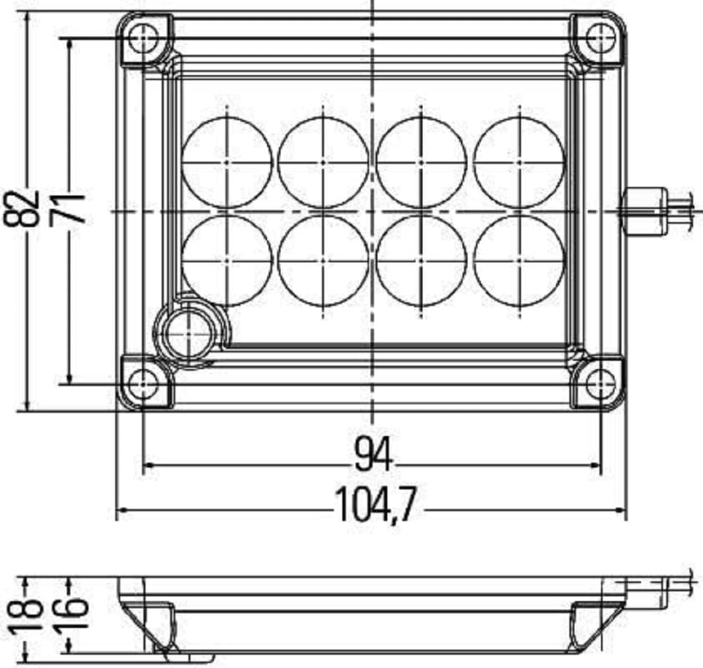 HELLA - Innenraumleuchte - LED - 12/24V - LED - Anbau/geschraubt - Lichtscheibenfarbe: glasklar - In