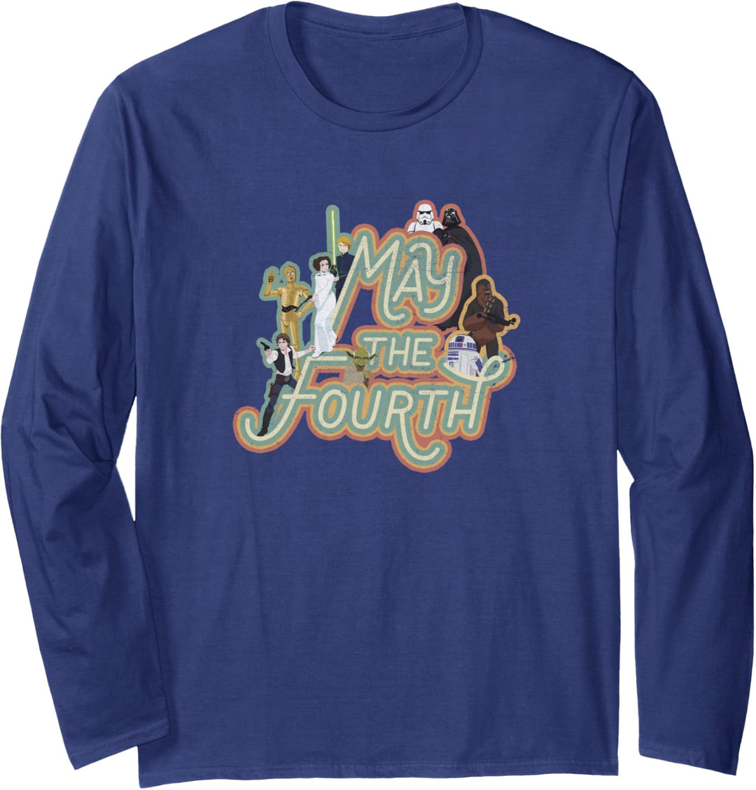 Star Wars May The Fourth Be With You Character Collage Langarmshirt