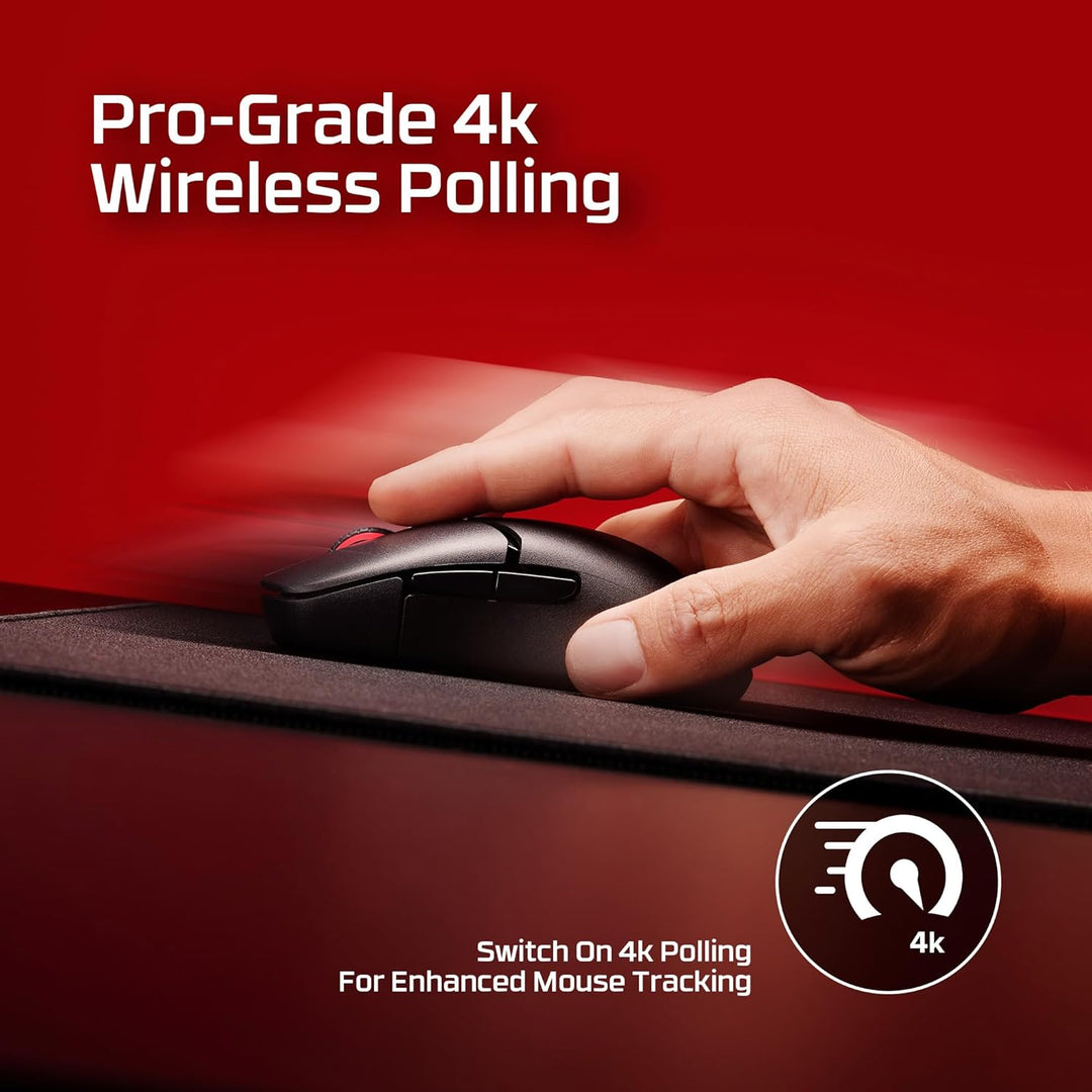 HyperX Pulsefire Saga Pro Wireless Gaming Mouse – 4K Wireless Polling, 2.4GHz und Bluetooth, Modular